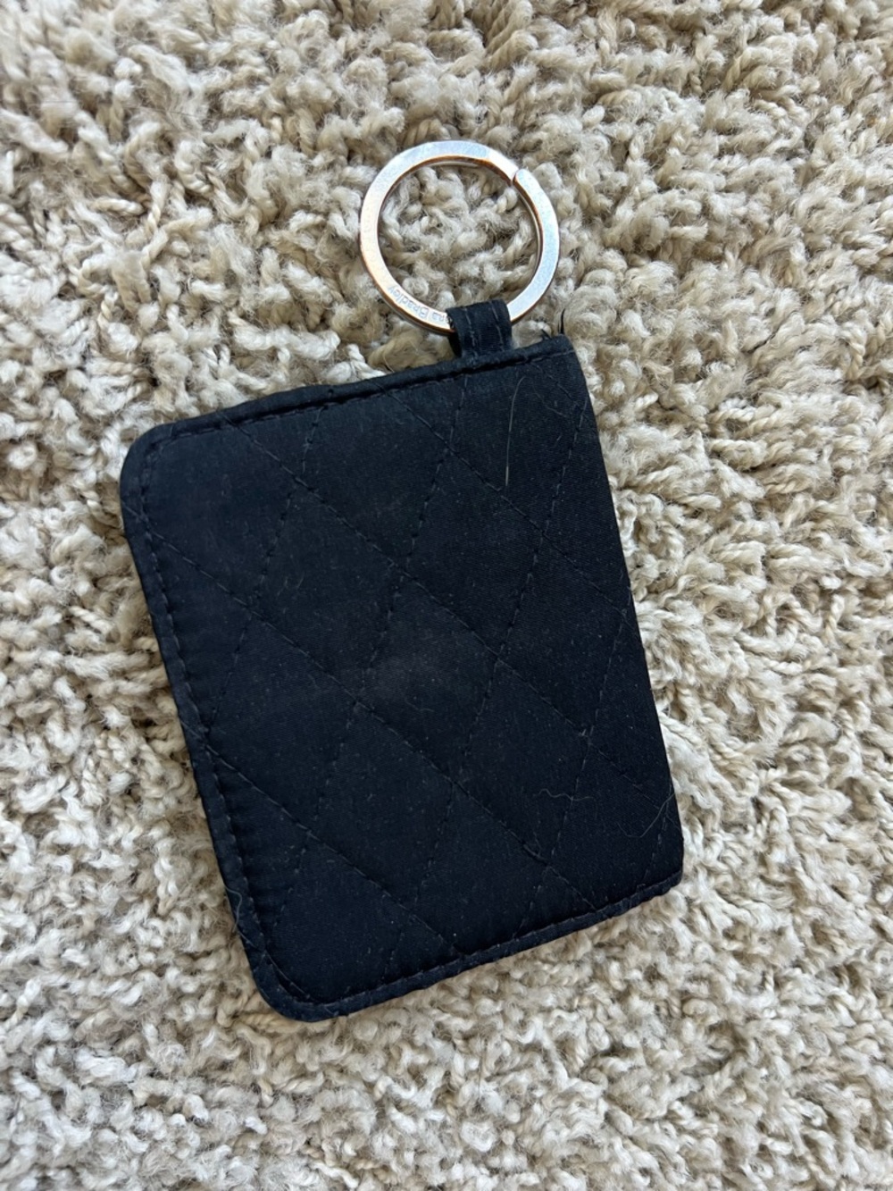 Vera Bradley Black Quilted Key Card Wallet